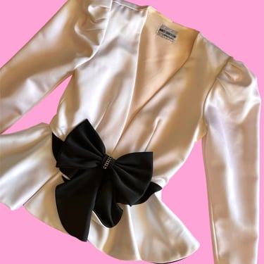 Vintage Bow Blazer Top