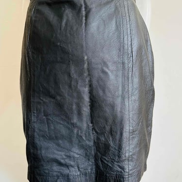 Y2K Wilsons Leather Black Mini Skirt