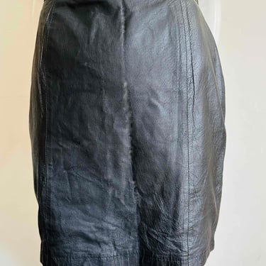 Y2K Wilsons Leather Black Mini Skirt