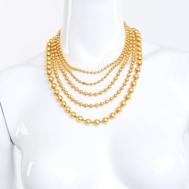 5 Strand Ball Bead Collar Necklace