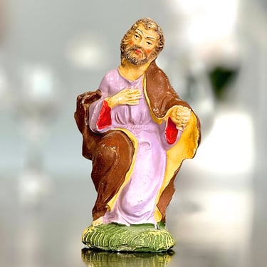 VINTAGE: Italian Chalkware Joseph Figurine - Nativity Figurine - Nativity Replacement - SKU 