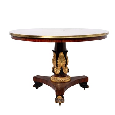 19th Century Inlaid and Water Gilt Center Table