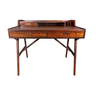 Vintage Danish Mid Century Modern Rosewood Desk Model 56 by Arne Wall Iversen 