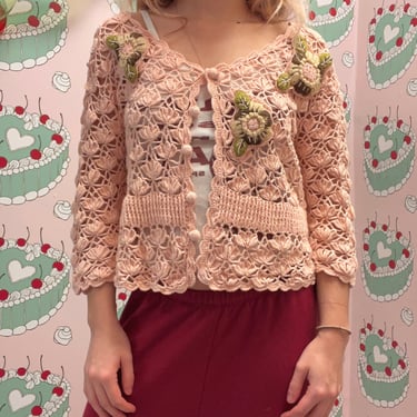 Crochet Pink Cardigan