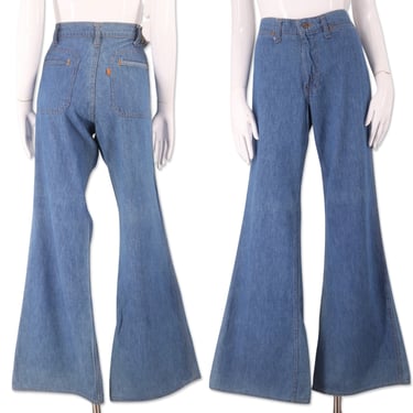 Levi Flare Jeans 70s Bell Bottom Jeans Levis High Waisted Flared Blue Denim  Pants Hippie Bohemian Seventies Vintage 1970s Extra Small Xs 