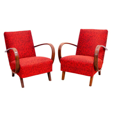 Pair of midcentury armchairs by Jindřich Halabala, 1950s 