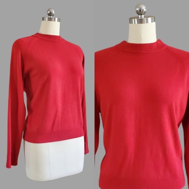 1980s/90s Mock Neck Sweater with Zipper in Back - Vintage Sweater - 80s Does 60s Sweater - Women's Vintage Size Petite XL 