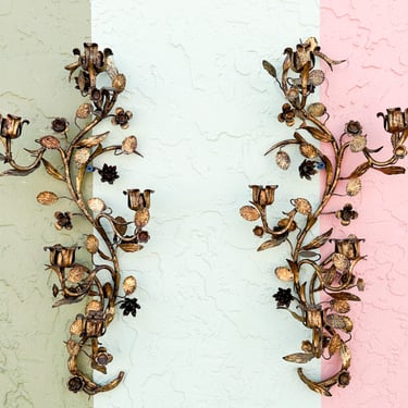 Pair of Italian Tole Wall Sconces