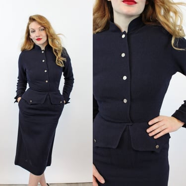 1940s 1950s BONNIE CASHIN rare navy suit xs | new fall 