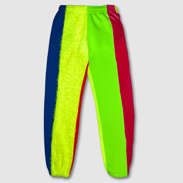 neon 'color block' joggers