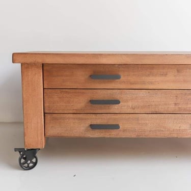 Reclaimed Wood Map Chest Coffee Table | Floor Sample