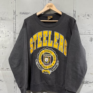 Vintage Pittsburgh Steelers Logo Crewneck Sweatshirt  NFL Fan Apparel Members club Nutmeg 