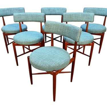 Set of Six Vintage British Mid Century Modern Teak Dining Chairs by G Plan 