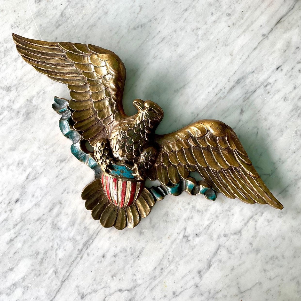 Vintage Syroco Federal Bald Eagle Shield Sash Wall | Brain Washington ...