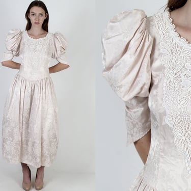 80s Jessica McClintock Romantic Bridal Dress Size 8 