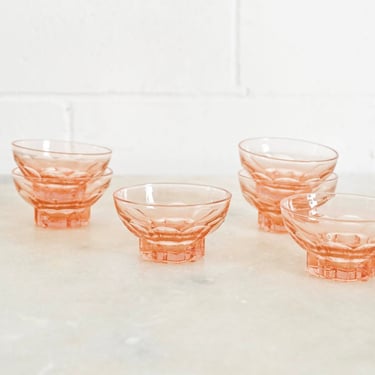 vintage french pink stemless champagne coupes