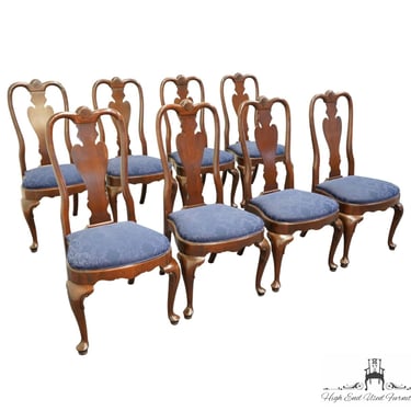 Set of 8 ETHAN ALLEN Georgian Court Solid Cherry Traditional Style Dining Side Chairs 11-6221 - 225 Vintage Finish 