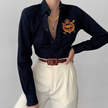 Vintage Ralph Lauren Midnight Crest Button Up