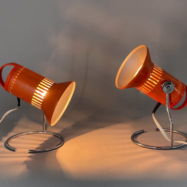 Set of Two Vintage Table Lamps from Chirana, 1970's / Space Age Table Lamps / Mid-Century Table Lamps / Pair 