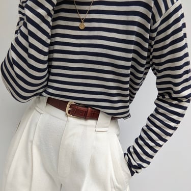 Vintage Striped Silk Knit Long Sleeve