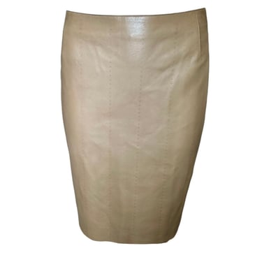 Akris Tan Soft Leather Skirt,  NWT