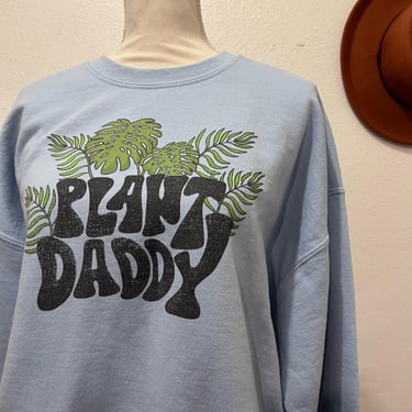 Plant Daddy Blue Oversized Graphic Plant Sweatshirt Unisex XL 