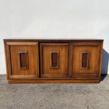 Mid Century Modern Wood Console Cabinet TV Storage Media Record Sliding Door Credenza Office Vintage Furniture CUSTOM PAINT Avail 