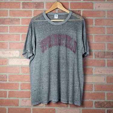 Vintage 80s Thin Distressed Springfield ORIGINAL Collegiate Tee - Large 