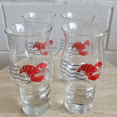 Vintage Lobster Glasses - Set of 4