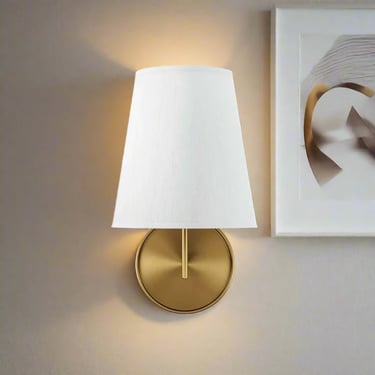 Pair of Surround Wall Sconces White Satin Brass FFE258-128