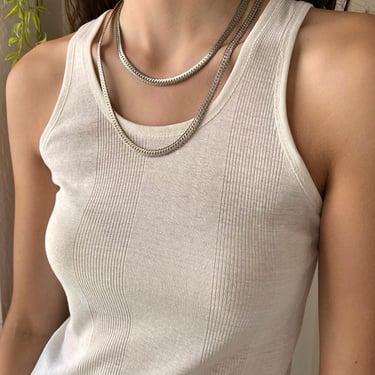 90s Sterling Silver Chain Necklace - Long