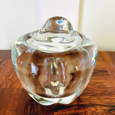 Vintage Elsa Peretti for Tiffany & Co Crystal Apple Lidded Jam Jar