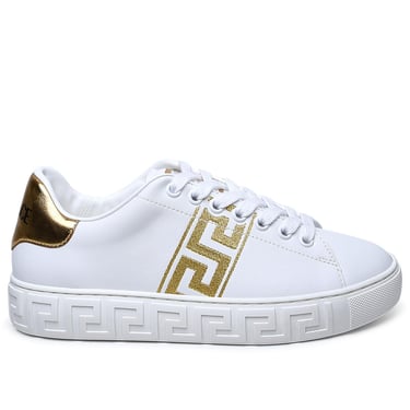 Versace White Leather Sneakers Woman