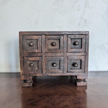 Vintage Wooden Apothecary Desktop Storage Cabinet 