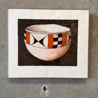 Lynn Elton Baker Hand Signed A.P. Artist Proof &quot;Acoma Pueblo Pot&quot;