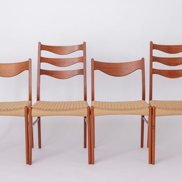 Set of 4 Arne Wahl Iversen Chairs for Glyngøre - 1960s-70s Vintage Design 