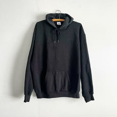 Vintage 90s BVD Blank Black Hoody Sweatshirt Size XXL 