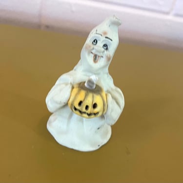 Vintage 1990s Allyson Nagel Ghost With Pumpkin Figurine 