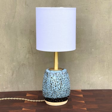 Ceramic Urchin Lamp with Glossy Blue Sea 