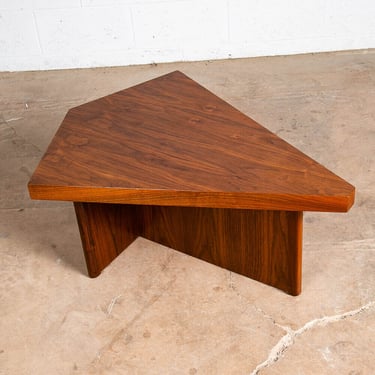 Mid Century Modern End Table Side Martin Borenstein Design Walnut Triangle MB
