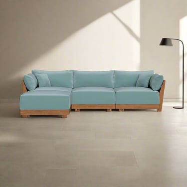 Inside Weather Modular Bondi 3-Seater Sectional Sofa Glacier Blue SLIPCOVER FFE258-144