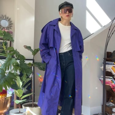 VTG 80s Purple Trench Coat 