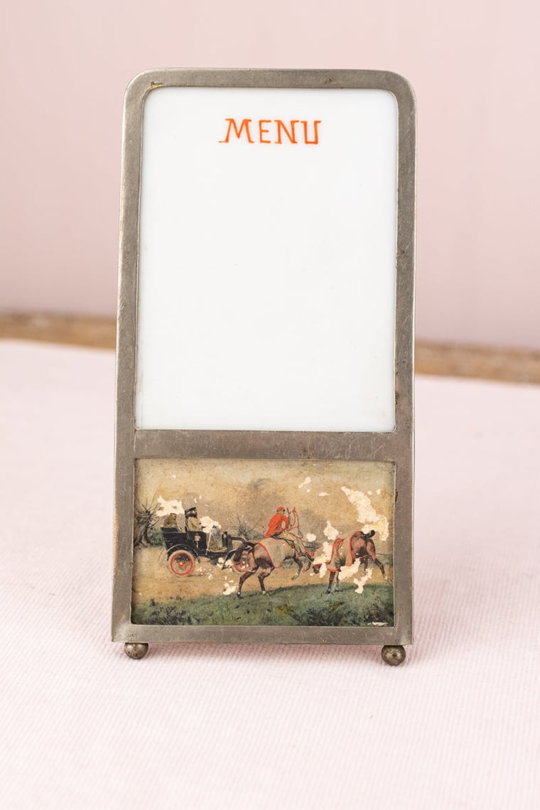 Antique French Hand-Painted Menu Sign | Posh Chicago | Chicago, IL