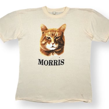 Vintage 70s/80s Morris The Cat 9 Lives Pet Food Art Style Graphic T-Shirt Size Large/XL 