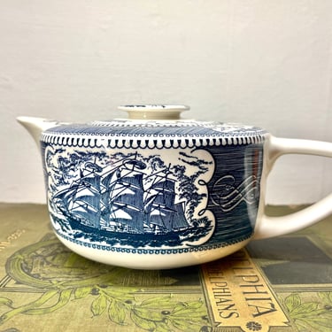 Currier and Ives Nautical Teapot 