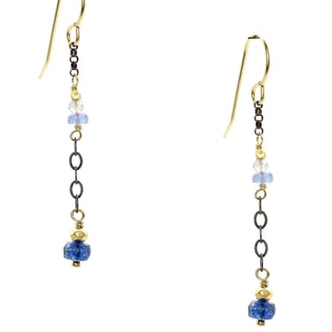 J&amp;I Jewelry | Tanzanite + Blue Sapphire Dangle Earring