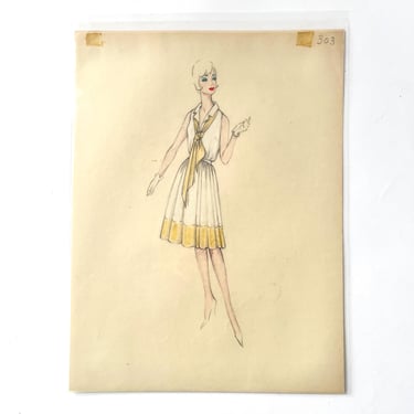 Geoffrey Beene  1960s Fashion Illustration Number 302 