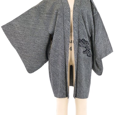 Black Floral Shibori Kimono