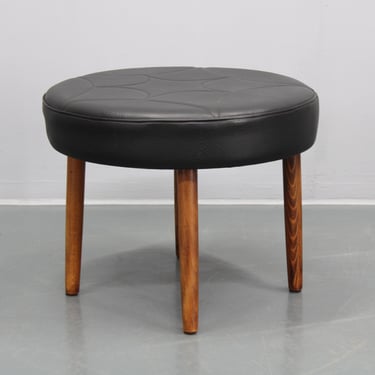 1960s Leather Danish Stool 