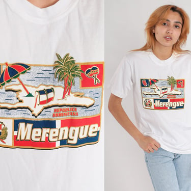 Merengue Shirt Dominican Republic Tshirt 00s Music Dance Graphic T Shirt Tropical Short Sleeve 2000s TShirt Vintage Retro Medium 